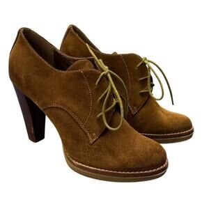 BCBGeneration Brown Leather Suede 4.5" Heels Round Toe Size 9 US 39 EU Pre-owned